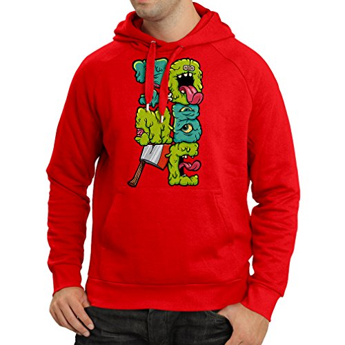 Sudadera con Capucha Zombi Regalo del Friki Idea para un Regalo Inusual (XX-Large Rojo Multicolor)