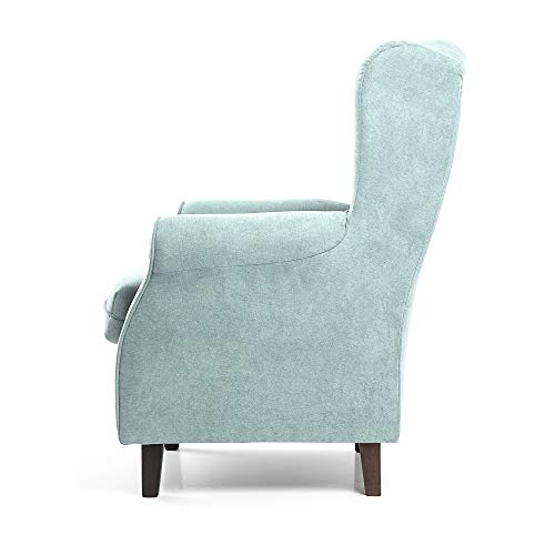 SUENOSZZZ-ESPECIALISTAS DEL DESCANSO Sillon Relax, Sillon orejero para Lactancia Irene. Tapiceria Antimanchas acualine Color Verde Agua. Butaca para Dormitorio, Salon o habitacion de Bebe…