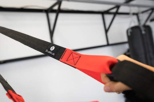 Sveltus Correas de suspensión Unisex, Color Negro/Rojo