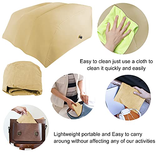 SWAWIS Almohada para Piernas, Cojín Inflable para La Pierna, Cuña Elevar Piernas, Cojin Piernas Dormir, Almohada Rodillas Almohada Piernas, Favorece la Circulación Sanguínea en Las Piernas, Amarillo