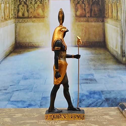 SY-Home Escultura De Estatua De Dios Horus De Pie, Antigua Estatua De Dios Egipcio Vintage Artesanía Colección De Decoraciones De Oficina H33CM