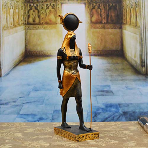 SY-Home Escultura De Estatua De Dios Horus De Pie, Antigua Estatua De Dios Egipcio Vintage Artesanía Colección De Decoraciones De Oficina H33CM