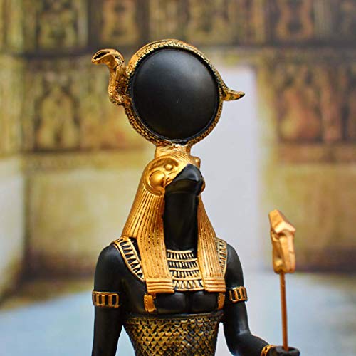 SY-Home Escultura De Estatua De Dios Horus De Pie, Antigua Estatua De Dios Egipcio Vintage Artesanía Colección De Decoraciones De Oficina H33CM