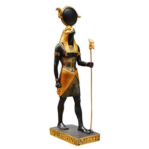 SY-Home Escultura De Estatua De Dios Horus De Pie, Antigua Estatua De Dios Egipcio Vintage Artesanía Colección De Decoraciones De Oficina H33CM