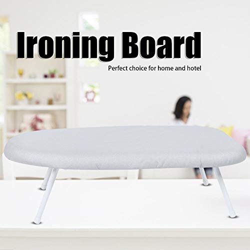Tabla de planchar de mesa, mini tabla de planchar plegable plegable compacta compacta para el hogar con cubierta ignífuga y antiescalda para dormitorios universitarios, apartamentos tipo estudio y