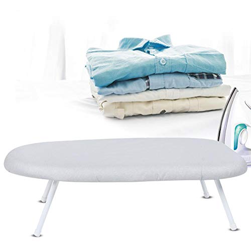 Tabla de planchar de mesa, mini tabla de planchar plegable plegable compacta compacta para el hogar con cubierta ignífuga y antiescalda para dormitorios universitarios, apartamentos tipo estudio y