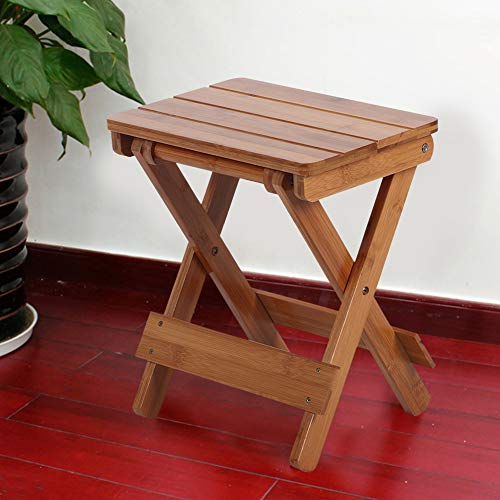 Taburete Plegable, portátil al Aire Libre Hogar Cuadrado Taburete de bambú Muebles Plegables Silla de Pesca Asiento Diseño Plegable para Sala de Estar Baño Dormitorio Jardín