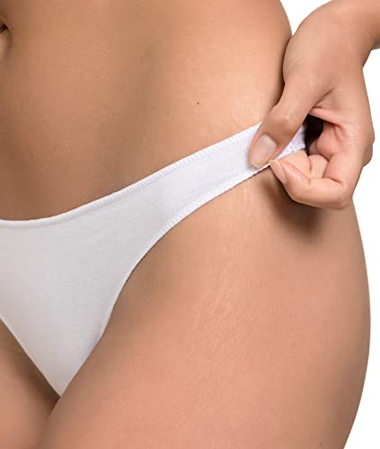 Tangas de Algodón Lisos Suaves con Acabado Fino Que No Marca. Cómodos, Suaves y Elásticos. Diseñados en España. (Pack de 6 Colores Variados, Talla S/M)