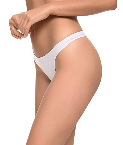 Tangas de Algodón Lisos Suaves con Acabado Fino Que No Marca. Cómodos, Suaves y Elásticos. Diseñados en España. (Pack de 6 Colores Variados, Talla S/M)