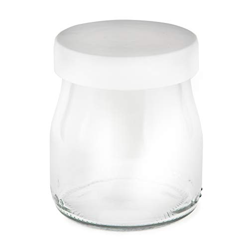 Tapa para vaso yogur. Lote de 24 tapas blancas plásticas, para tarros de yogur, capacidad 143 ml, 150ml.