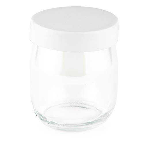 Tapa para vaso yogur. Lote de 24 tapas blancas plásticas, para tarros de yogur, capacidad 143 ml, 150ml.