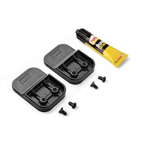 Tatay Kit de fijación Glue & Fix, Sistema de fijación sin taladrar, Compuesto de 2 Soportes en plástico y un Tubo de Pegamento de Alta Resistencia