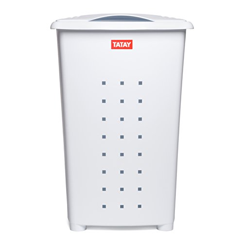 Tatay Millenium Cesto para Ropa Sucia con Tapa 60 l de Capacidad plástico Polipropileno, Blanco, 43 x 35,5 x 64 cm