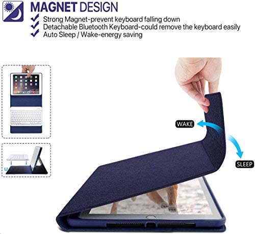 Teclado para iPad 6th Gen/Air 2 2018/iPad 9.7 con Funda, Teclado Inalámbrico Español (La Letra Ñ) para iPad Air 2017(5th Gen) con Teclado Bluetooth,Funda para iPad Air con Teclado Desmontable