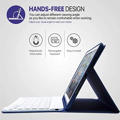 Teclado para iPad 6th Gen/Air 2 2018/iPad 9.7 con Funda, Teclado Inalámbrico Español (La Letra Ñ) para iPad Air 2017(5th Gen) con Teclado Bluetooth,Funda para iPad Air con Teclado Desmontable