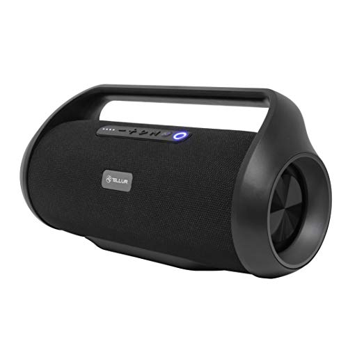 TELLUR Obia - Altavoz Bluetooth 50 W TWS, Radio FM, Manos Libres, USB, Entrada Auxiliar 3,5 mm, Color Negro