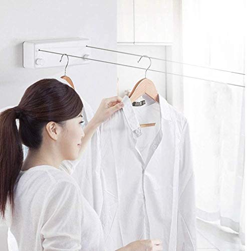Tendedero telescópico portátil de Viaje al Aire Libre de la Cuerda for Tender la Ropa Interior, montado en la Pared ahorrador de Espacio de Doble Cadena Cuerda Ropa Taburete Cambiar Zapatos