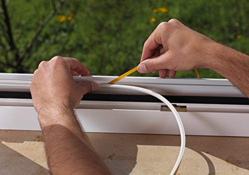 tesamoll Perfil I STANDARD , Burlete Cortavientos , Cinta Autoadhesiva de Espuma adecuado para Aislar Ventanas y Puertas del Hogar , Blanco , 10 m x 15 mm x 4 mm