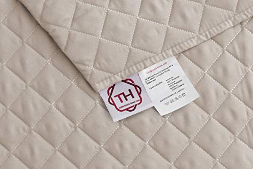 Textilhome - Funda Cubre Sofá Malu -1 Plaza - Relax - Protector para Sofás Acolchado Reversible. Color Beige C/7