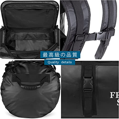 The Friendly Swede Duffel Bolsa de Viaje y Deporte Convertible en Mochila - Duffle Bag (Capacidad: 30l/ 60l/ 90l) (90L Negro)