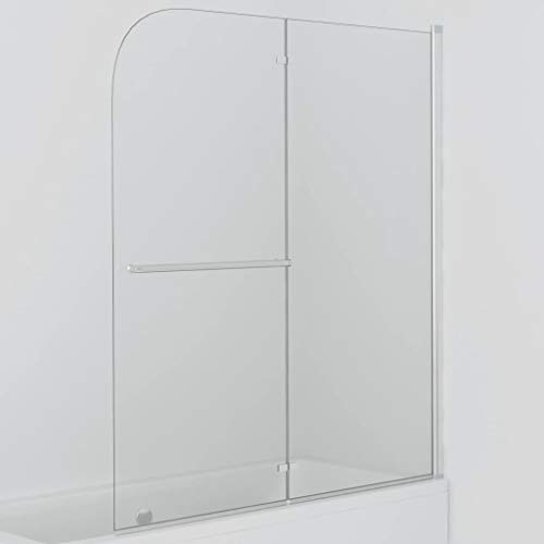 Tidyard Mampara de Ducha Plegable 2 Paneles ESG 120x140 cm