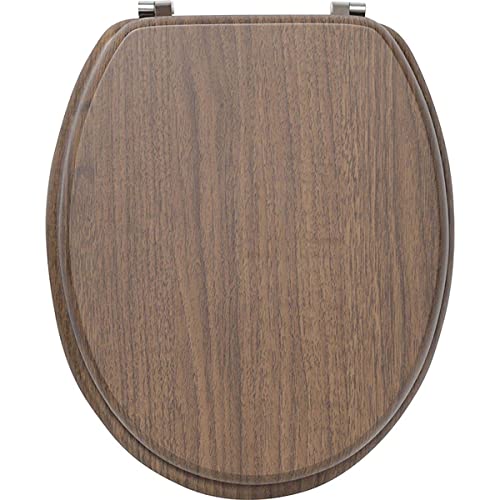 TIENDA EURASIA® Tapa de WC Universal - Diseño Efecto Madera - Tapa Fabricada en MDF con Bisagras de Acero Inoxidable - Medida 43,5 x 37,5 cm (4109675 - Acacia)