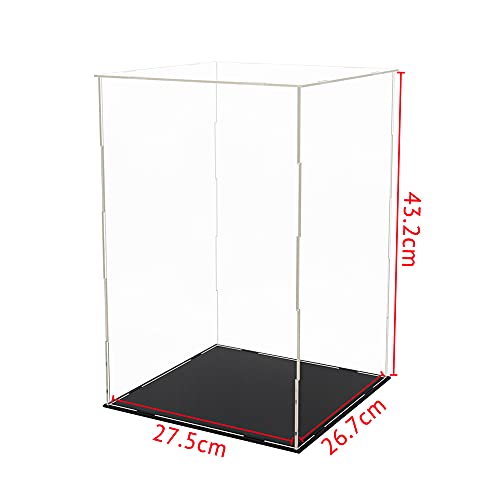 Tingacraft Acrílico Vitrina Cristal (27,5 x 26,7 x 43,2 cm) para Figura 30cm 1/6, Caja Metacrilato Expositor para Colecciones