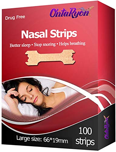 Tiras Nasales OntaRyon (x100 Grandes) Ayuda Ideal para Dejar de Roncar, Dispositivos para Dejar de Roncar y Ayuda para la Respiración Nasal, Suministro Para 3 Meses
