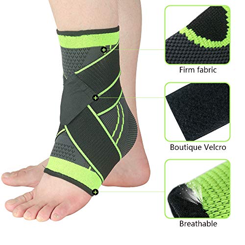 Tobillera ajustable de compresión para hombres y mujeres, protección deportiva, daño de ligamento, fascitis plantar, tendinitis de Aquiles, soporte de tendones, recuperación de lesiones