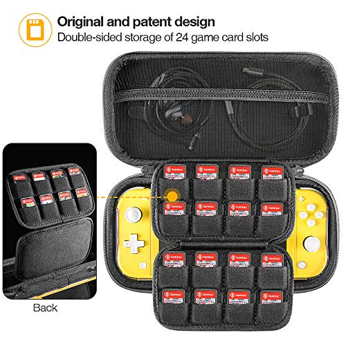 tomtoc Funda de Transporte para Nintendo Switch Lite, Case Protector Portátil de Viaje de Almacenamiento con 24 Cartuchos de Juego para Nintendo Switch Lite Consola y Accesorios, Gris