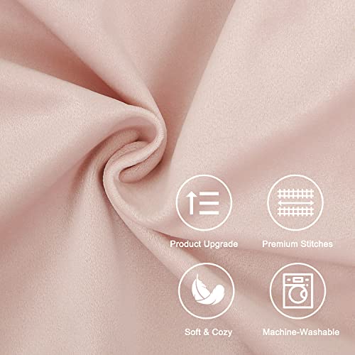 Topfinel Juego de 2 Cojines Fundas Terciopelo Decorativa Hogar Almohadas Fundas con Pelota de Color Sólido para Cama Sofás Sala de Estar Dormitorio Sala de Estudio Jardín Coche 45x45cm Rosa