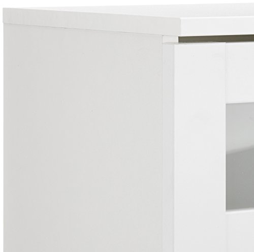 trendteam smart living Cuarto de baño Armario Cómoda Florida, 35 x 89 x 33 cm en blanco con cajones y mucho espacio