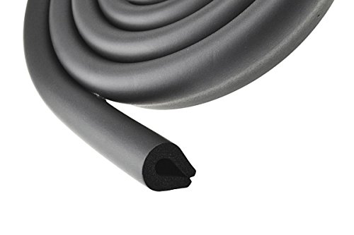 TUKA 4 Metros Protector Borde Anti-golpe, Forma de U Espuma para Mesa Borde, anticolisión tira para seguridad Bebés y niños, Suave Protectores para Borde de Mesa de vidrio, 2x 2M, Negro, TKD7003-black