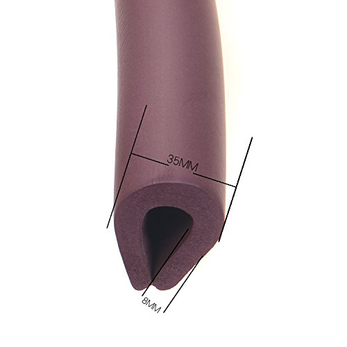 TUKA 4 Metros Protector Borde Anti-Golpe, Forma de U Espuma para Mesa Borde, anticolisión Tira para Seguridad Bebés y niños, Suave Protectores para Mesa de Vidrio, 2X 2M, Marrón, TKD7003-brown