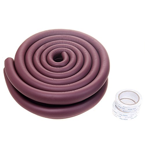 TUKA 4 Metros Protector Borde Anti-Golpe, Forma de U Espuma para Mesa Borde, anticolisión Tira para Seguridad Bebés y niños, Suave Protectores para Mesa de Vidrio, 2X 2M, Marrón, TKD7003-brown