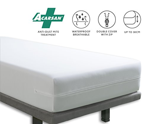 Tural Funda Colchón Anti ácaros Impermeable y Transpirable, Talla 150x 190/200cm
