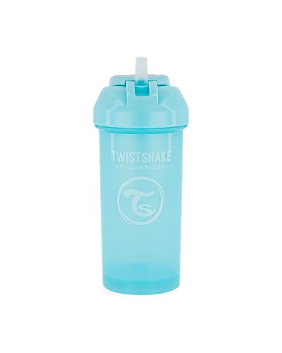 Twistshake 78589 Vaso con pajita antigoteo para bebés 360 ml, Sin BPA, A partir de 6 meses, Pastel Blue, Azul