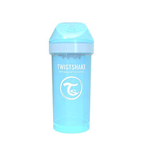 Twistshake 78589 Vaso con pajita antigoteo para bebés 360 ml, Sin BPA, A partir de 6 meses, Pastel Blue, Azul