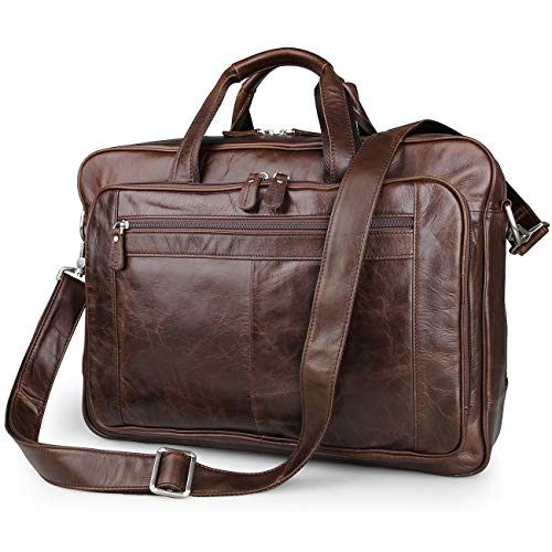 UBAYMAX Bolsos de Hombre,Maletin Cuero para 17 Pulgadas Ordenador Portatil,Maletín de Piel Multifuncional,Bolsa de Mensajer para Caballeros,Bolsa de Accesorios Ejecutivo para Trabajo/Viaje,Cuero