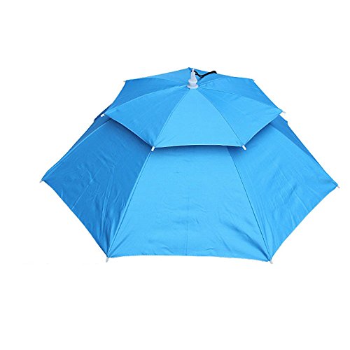Unisex Sombrero de Paraguas Sombrero de Sombrilla de Arco Irís al Aire Libre Tapa de Paraguas de protección Solar al Aire Libre Plegable Gorro de Paraguas Sombrero para la Pesca （Doble Capa）