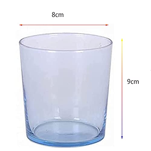 UNISHOP Set de 6 Vasos de Agua Multicolor, Vasos de Cristal Lisos y de Colores, Aptos para Lavavajillas