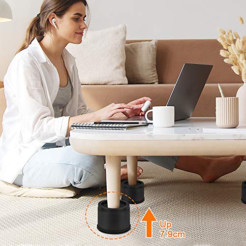 Uping Elevador Muebles Alza Mueble Elevadores Camas Mesas Aumente Altura en 7,9cm o 15,6 cm (Negro)