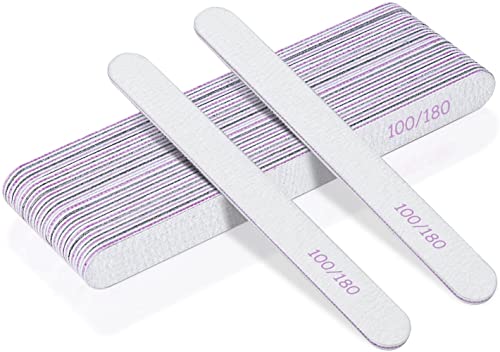 URAQT Limas de Uñas Profesionales 15pcs, Lima Uñas Gel 100/180, Limas para Uñas de Doble Cara Set Gel Acrílico Limas uñas con Lavable, Herramientas de Cuidado de Mascotas para Uso Doméstico y Salón