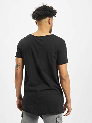 Urban Classics Long Open Edge Front Zip tee, Camiseta para Hombre, Negro (Black 7) Large