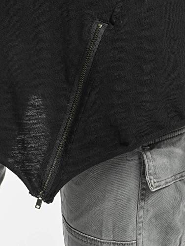 Urban Classics Long Open Edge Front Zip tee, Camiseta para Hombre, Negro (Black 7) Large