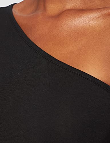 Urban Classics Oberteil Ladies Asymmetric Longsleeve Camiseta, Negro (Black 00007), Small para Mujer