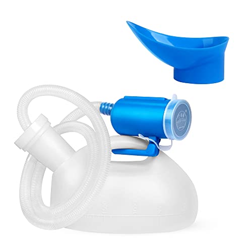 Urinario para Mujer, OOCOME Orinal Adulto Urinario Portatil Mujer Botella de Orina Orinales Cuña para Orinar 2000ml Alta Capacidad Reutilizable, para Viajes, Tráfico, Acampada al Aire Libre