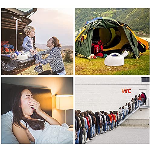 Urinario para Mujer, OOCOME Orinal Adulto Urinario Portatil Mujer Botella de Orina Orinales Cuña para Orinar 2000ml Alta Capacidad Reutilizable, para Viajes, Tráfico, Acampada al Aire Libre
