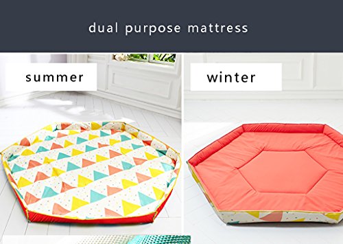 Valla para Niños Baby Playpens Alfombra De Arrastre para Bebés Zona De Juegos para Niños Valla De Seguridad para Niños Hogar Playpen Portátil con Tapete (Color : Rojo)