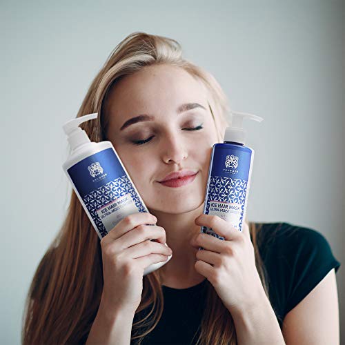 Válquer Premium Ice Hair Mask Mascarilla Capilar Efecto Hielo Ultrahidratante, Sin Siliconas, Sin Sal, Sin Parabenos, Sin Sulfatos, Cabellos Secos, Hidratación Capilar, Único, Fresco, 300 Mililitros